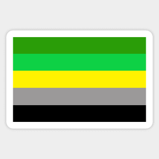 Aromantic Pride Flag (Yellow-Stripe Variant) Sticker